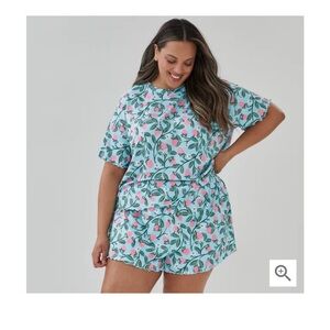 Joe Fresh Floral Pajama Set - Green and Pink